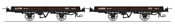 Set of 2 Flat Wagon with brakes, brown Hv 5736 and Hv 6602